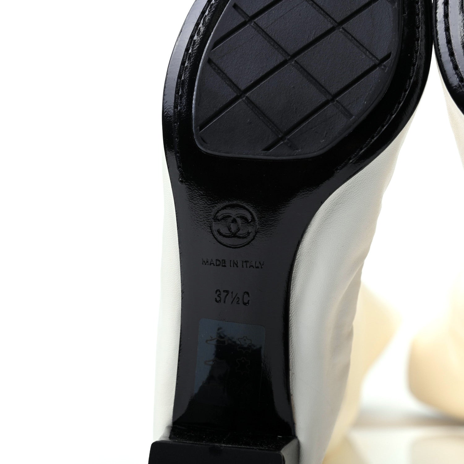 Chanel Lambskin Patent Cap Toe Over the Knee Boots 37 White 7 of 8