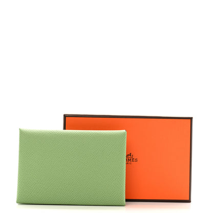 Hermes Epsom Calvi Duo Card Case Vert Criquet 8 of 8