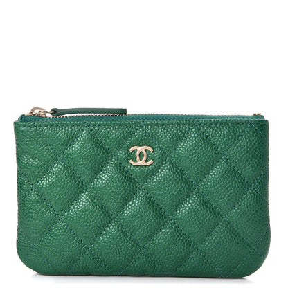 Chanel Caviar Quilted Small Cosmetic Case Green 1 of 8