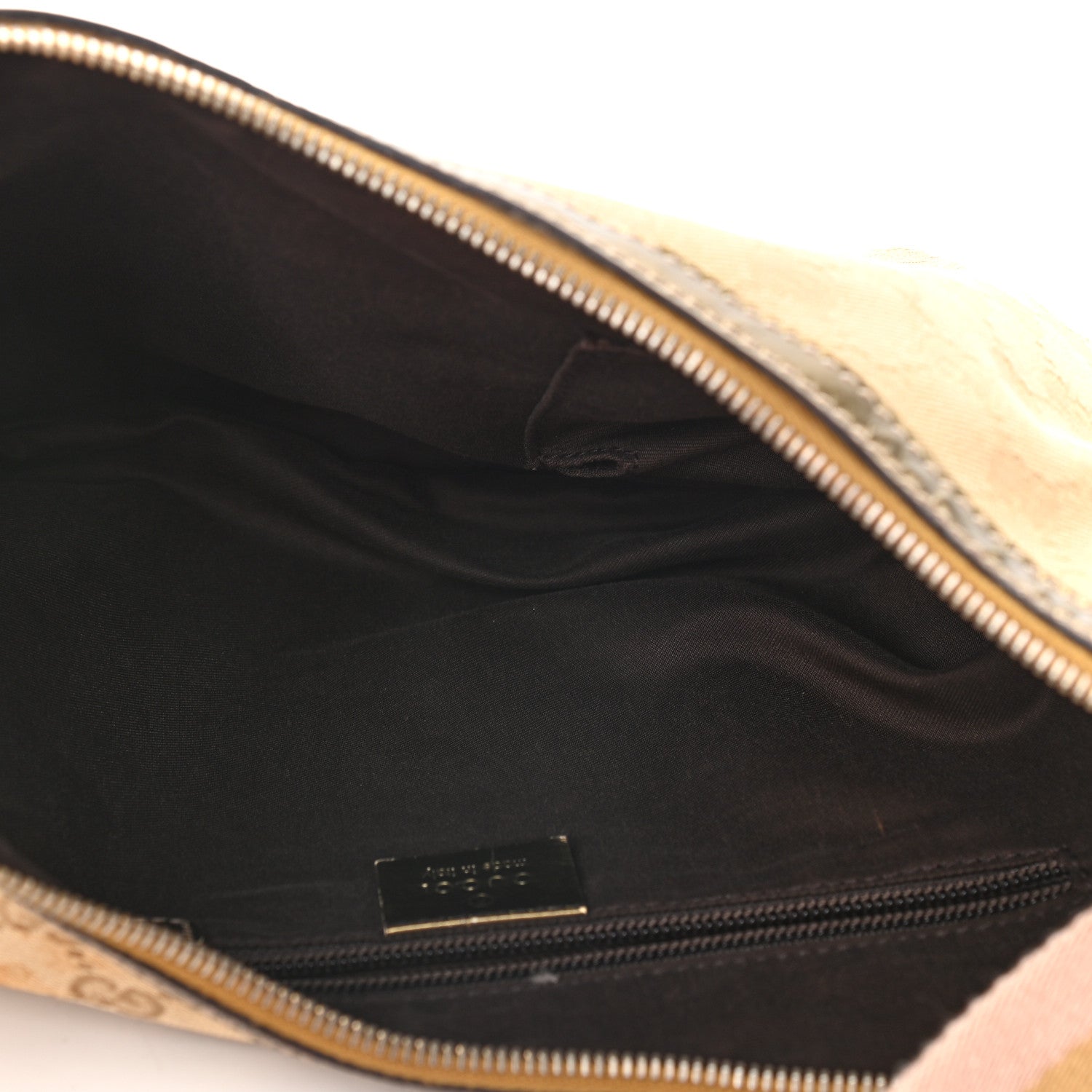 Gucci Monogram Web Medium Half Moon Hobo Gold Pink 5 of 11