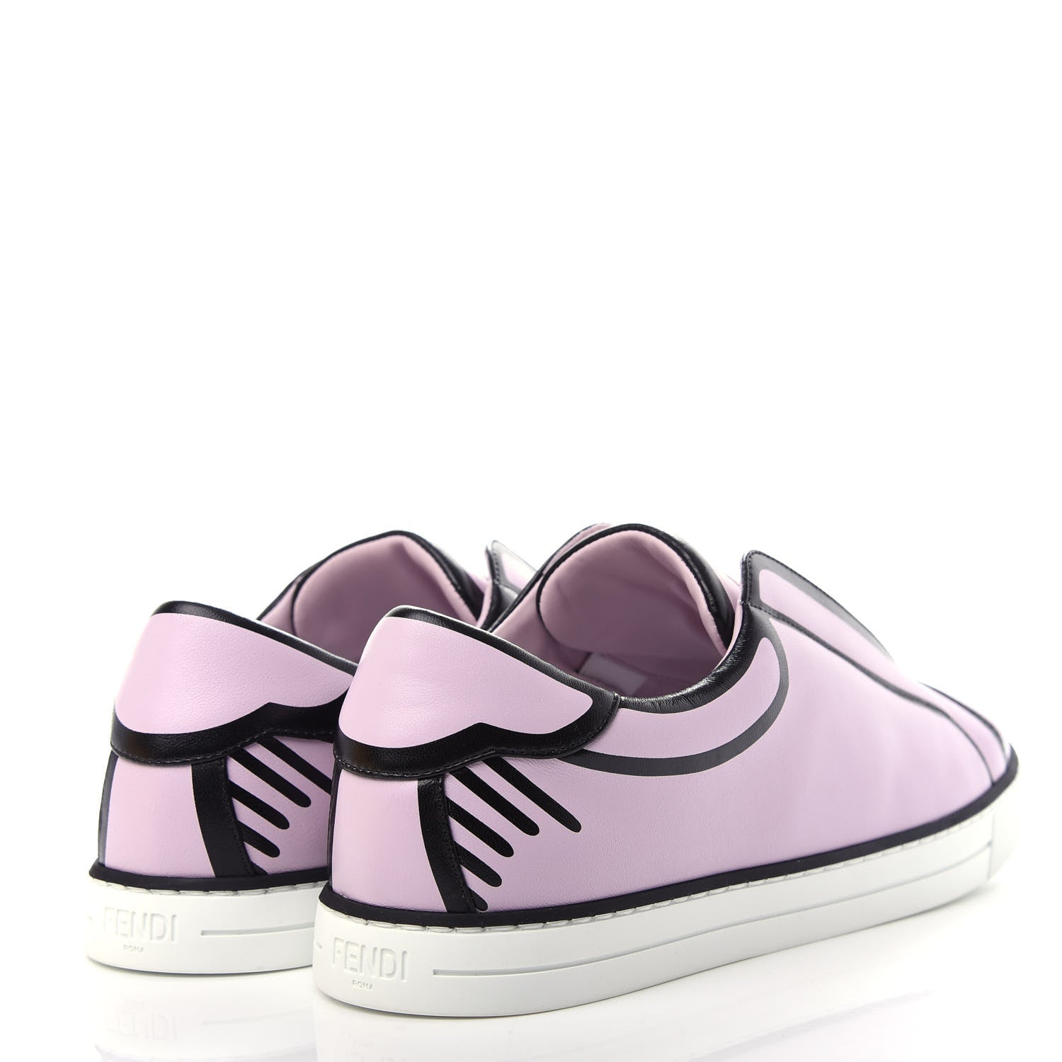 Fendi X JOSHUA VIDES Nappa Rockoclick Slip On Sneakers 38 Pink Xiloph White Black 4 of 11