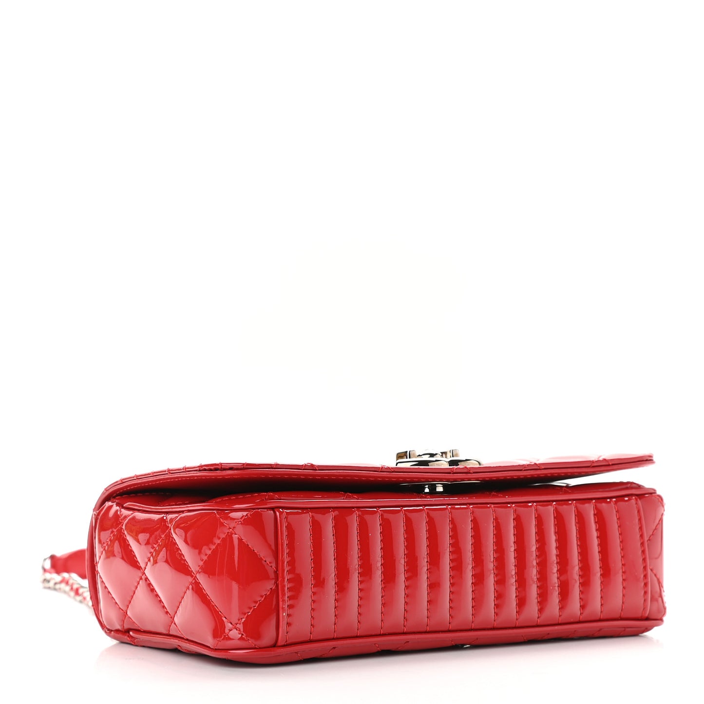 Patent Quilted Small Coco Boy Flap Red