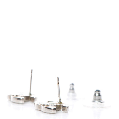 Chanel Crystal Timeless CC Earrings Silver 3 of 5
