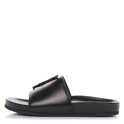 Saint Laurent Lambskin Joan Slide Sandals 37 Black 1 of 8