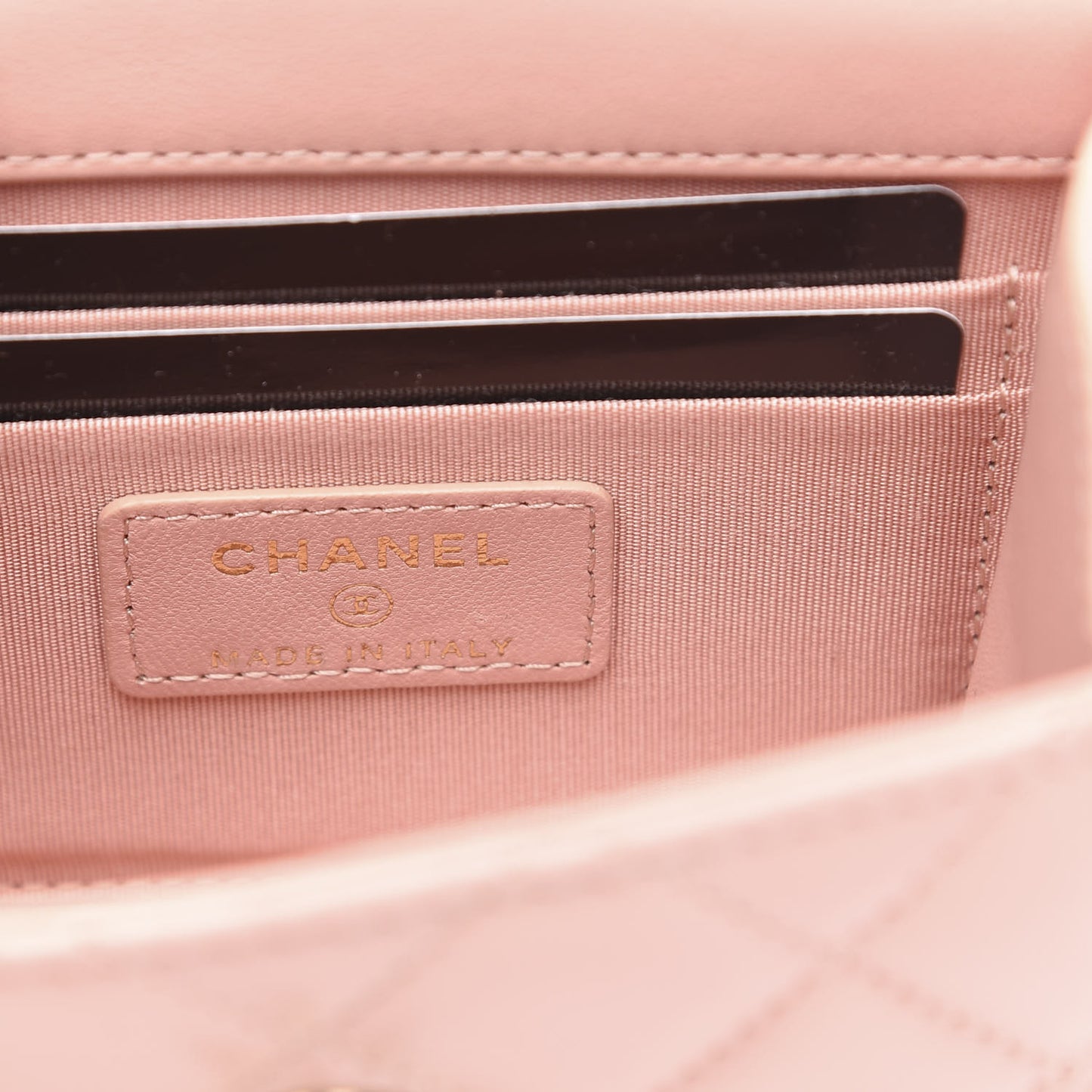 Lambskin Quilted Mini Trendy CC Clutch With Chain Light Pink