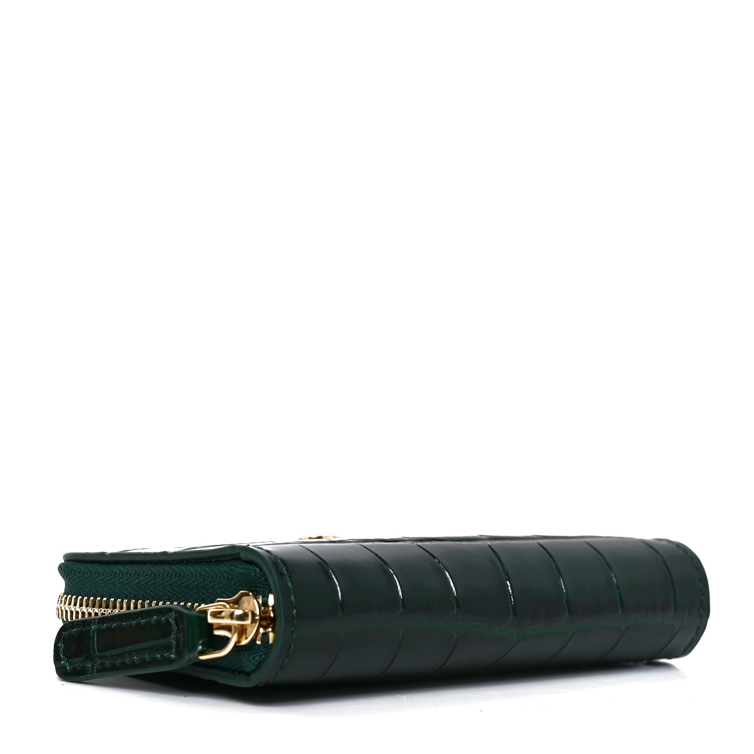 Chanel Calfskin Crocodile Embossed Crococo Coin Purse Emerald 4 of 7