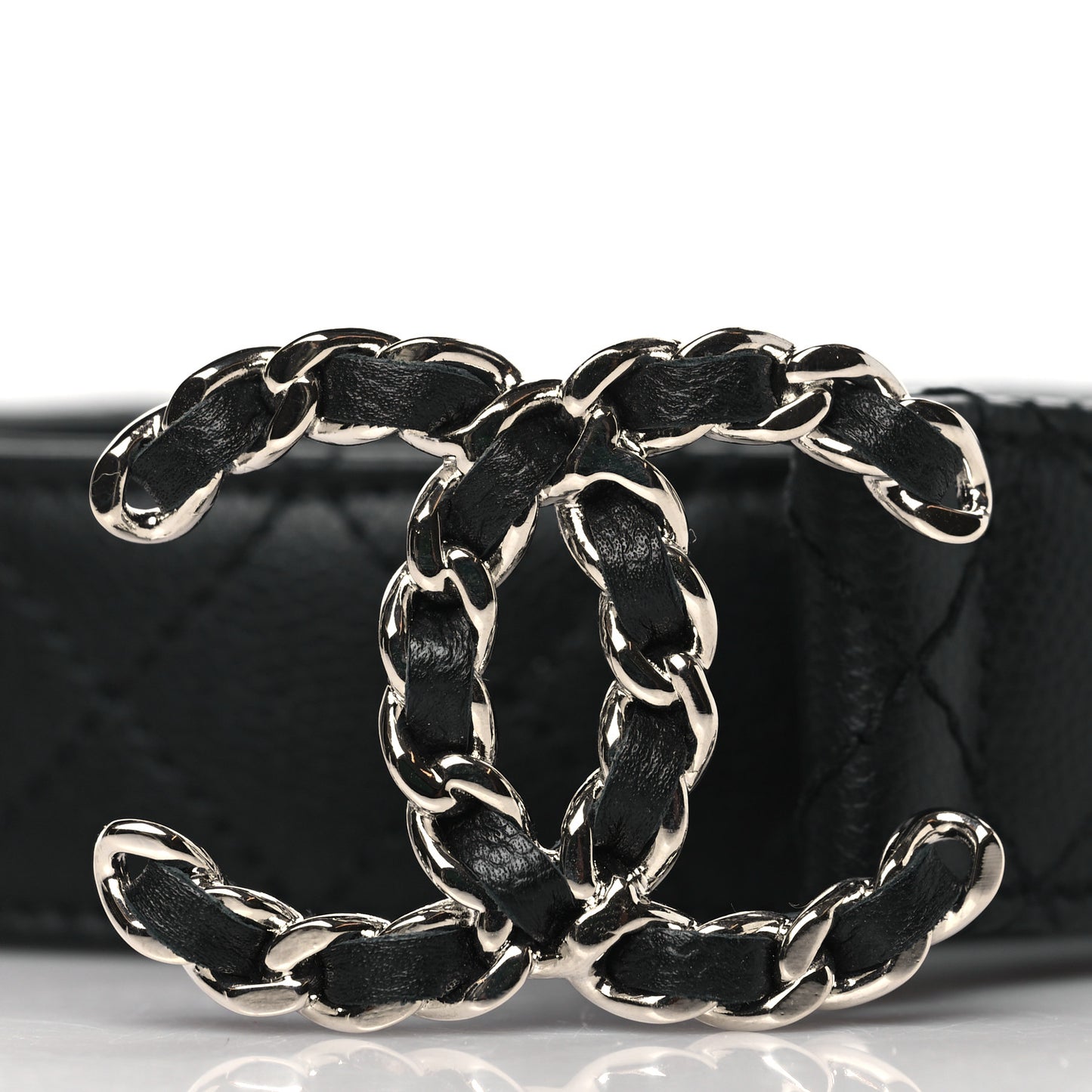 Caviar Quilted CC Chain Belt 95 38 Black