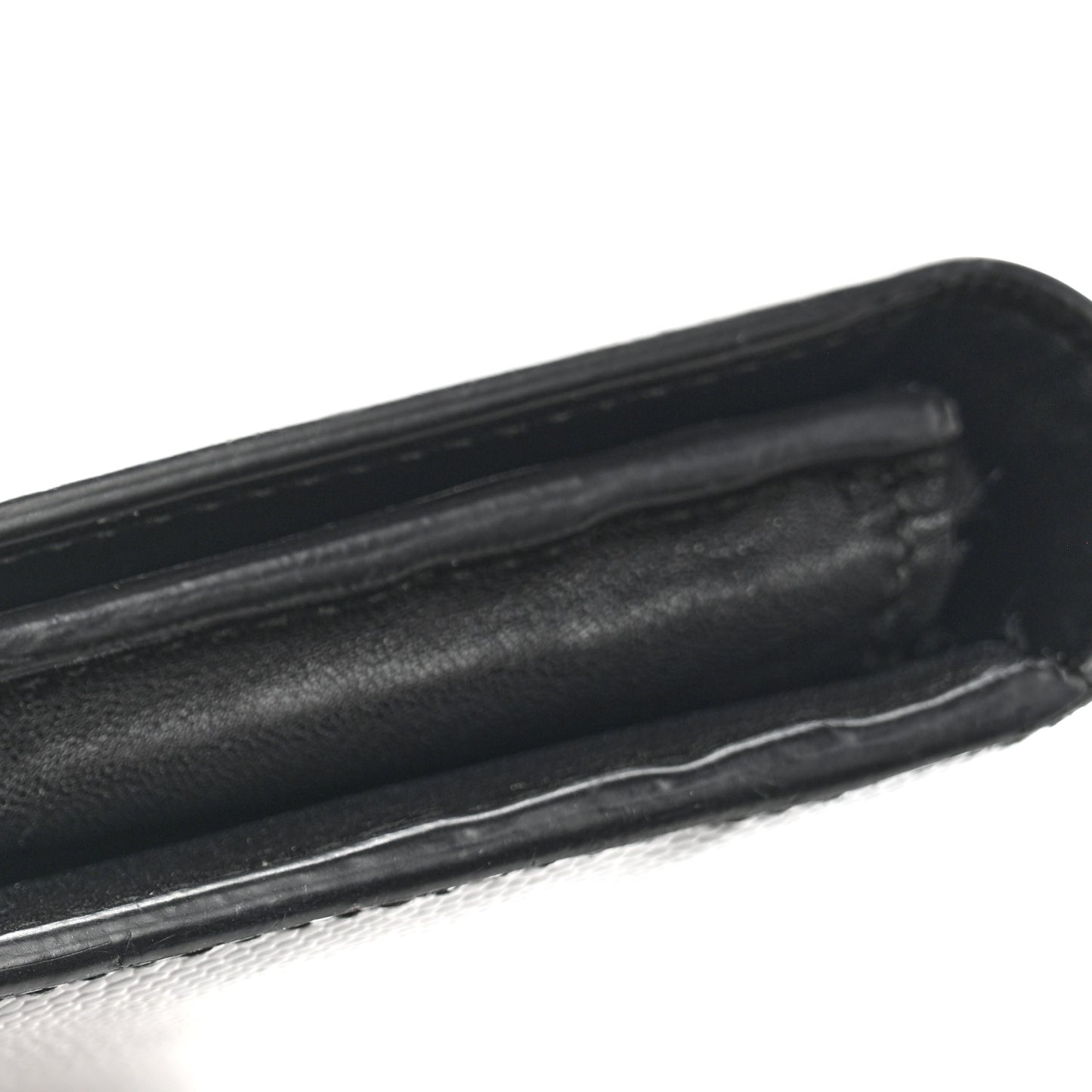 Patent Grain de Poudre Classic Large Letters Flap Wallet Black