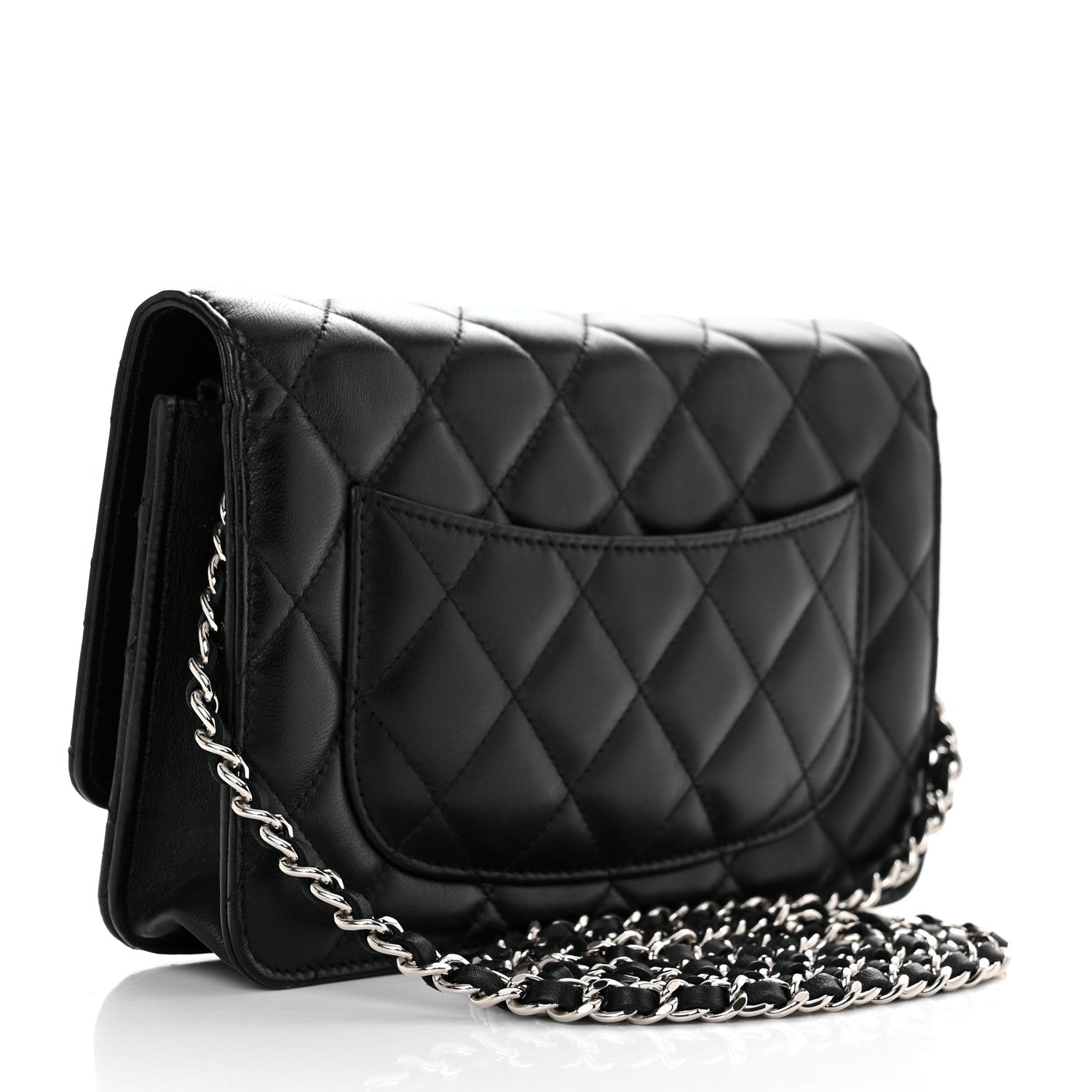 Chanel Lambskin Quilted Wallet On Chain WOC Black 2 of 10