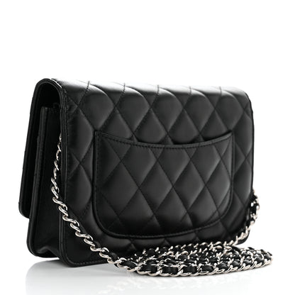 Chanel Lambskin Quilted Wallet On Chain WOC Black 2 of 10