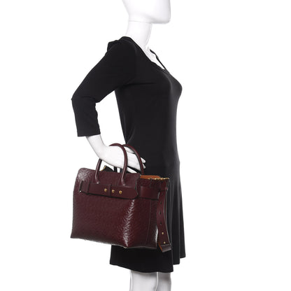 Burberry Calfskin Embossed Monogram Small Belt Bag Oxblood 3 of 13