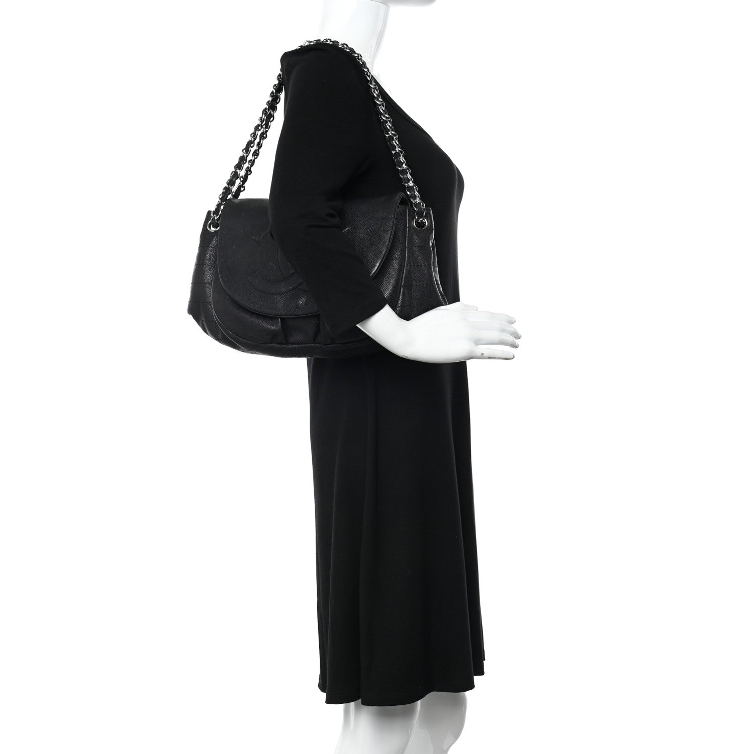 Chanel Caviar Half Moon Large Flap Black 2 of 10