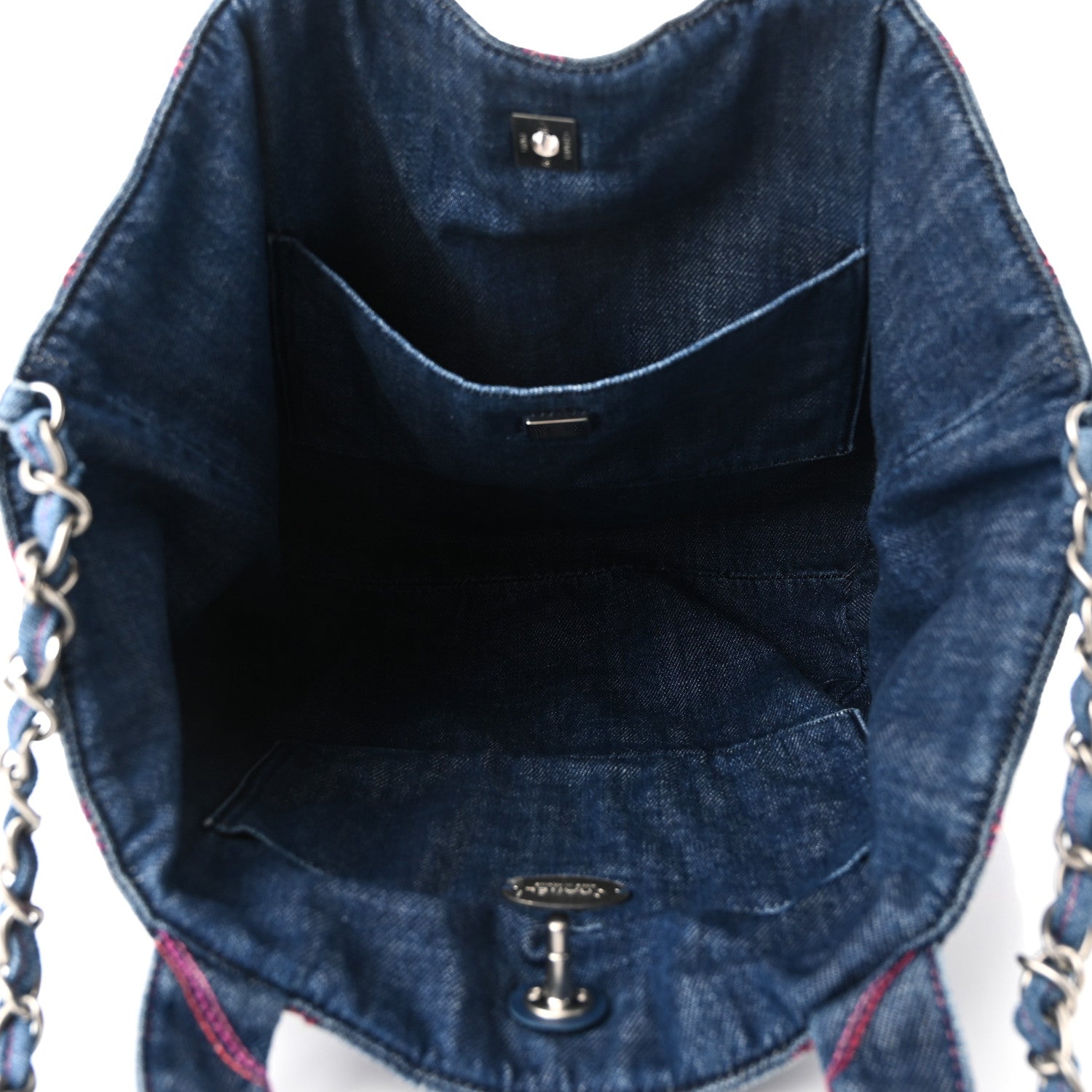 Chanel Denim Stitched Coco Beach Shopping Tote Blue 5 of 10