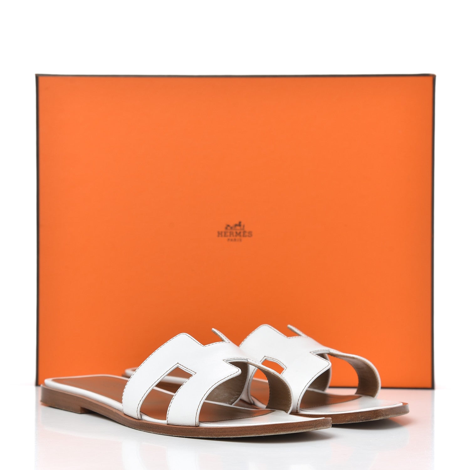 Hermes Box Calfskin Oran Sandals 36 White 20 of 20