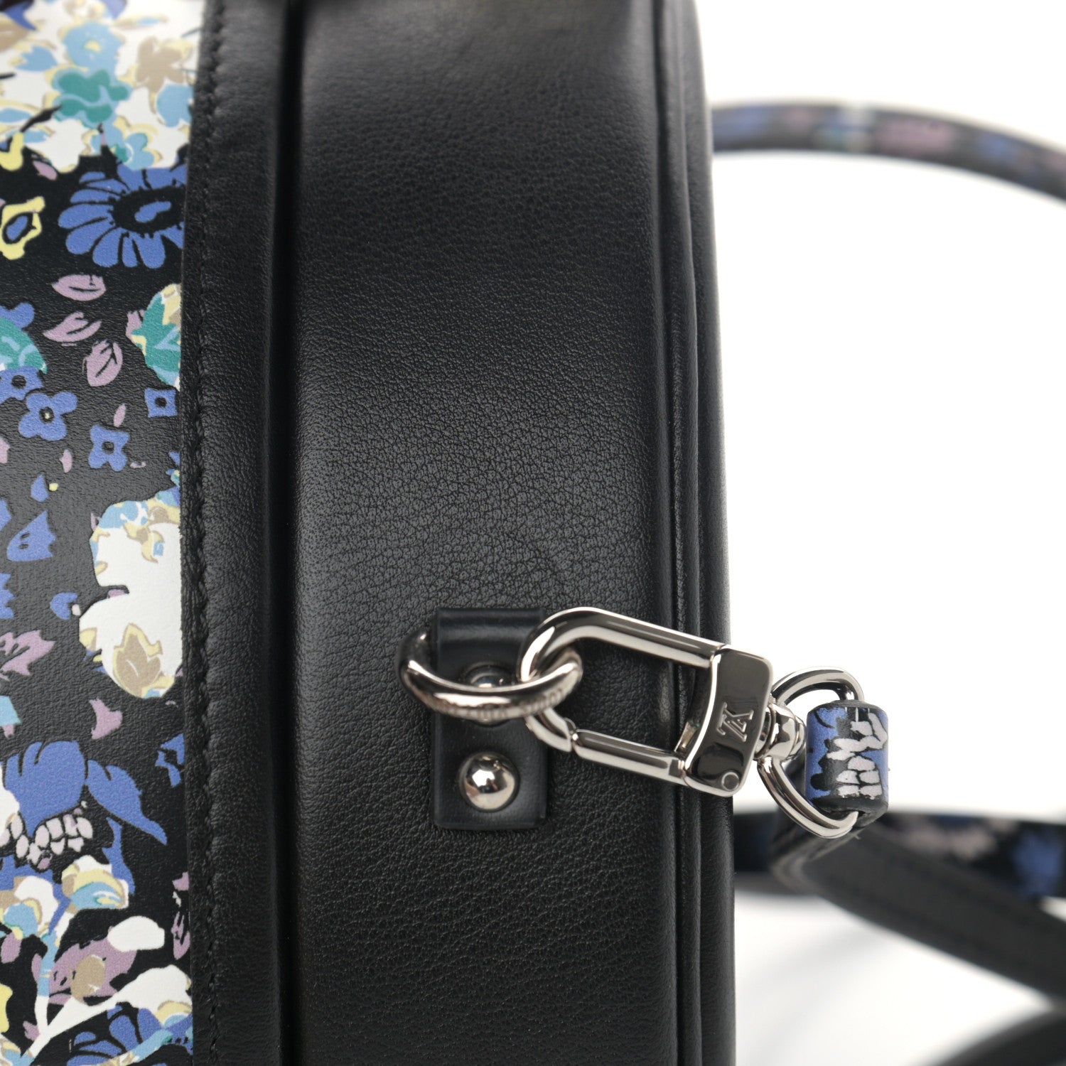 Louis Vuitton Calfskin Floral Print Petite Boite Chapeau Black 12 of 13