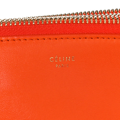 Celine Lambskin Small Trio Crossbody Bag Bright Orange 7 of 12