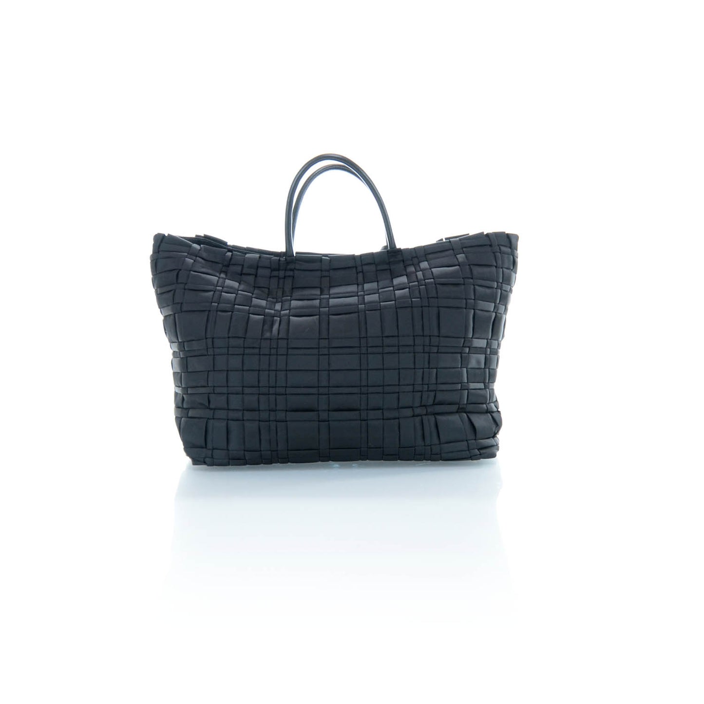 Satin Woven Tote Black