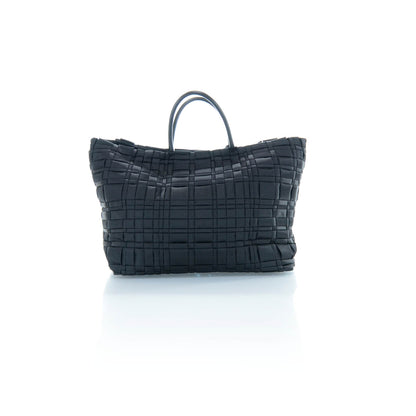 Prada Satin Woven Tote Black 3 of 11