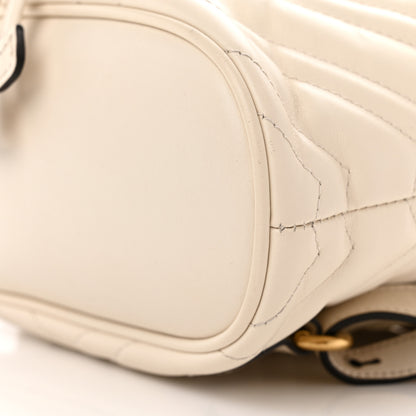 Gucci Calfskin Matelasse GG Marmont Flap Backpack White 10 of 11