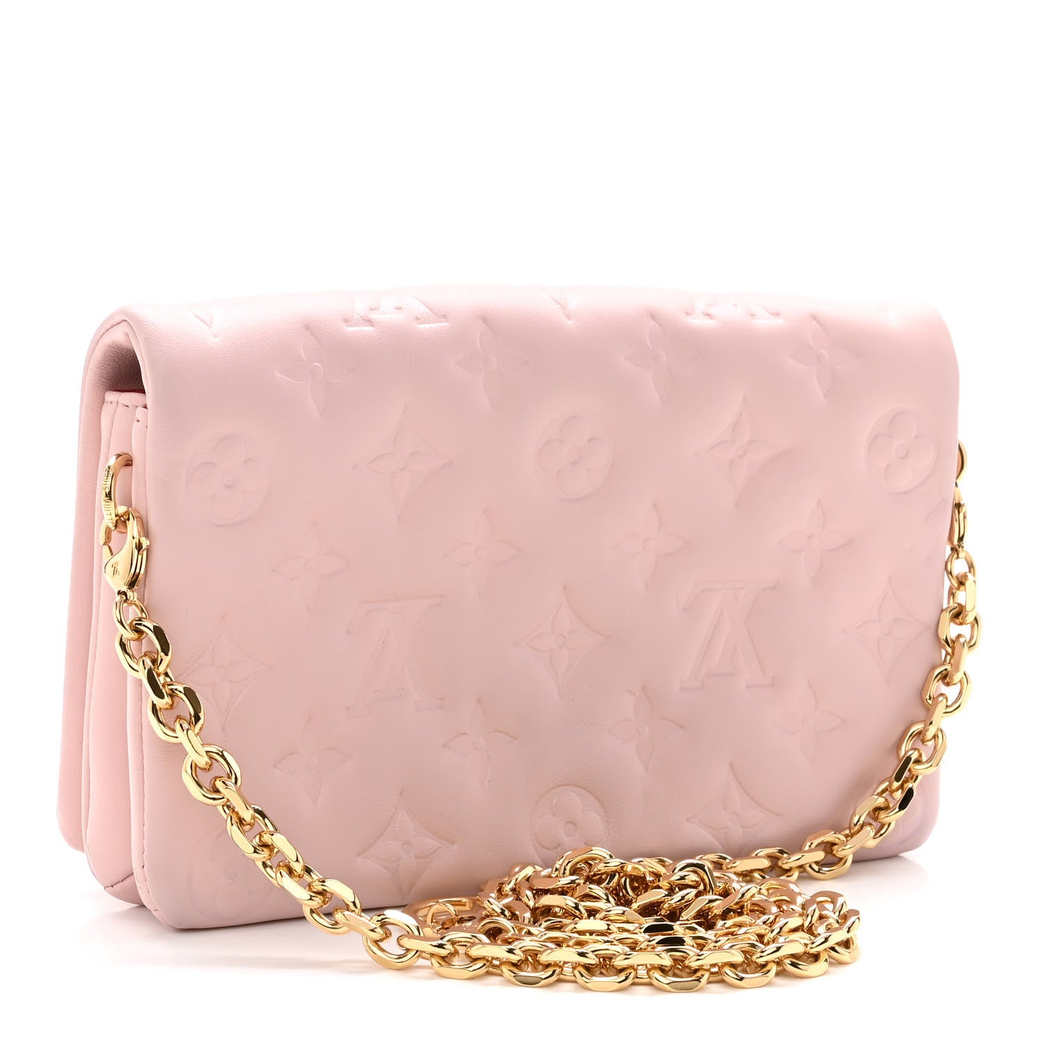 Louis Vuitton Lambskin Embossed Monogram Pochette Coussin Rose 3 of 12
