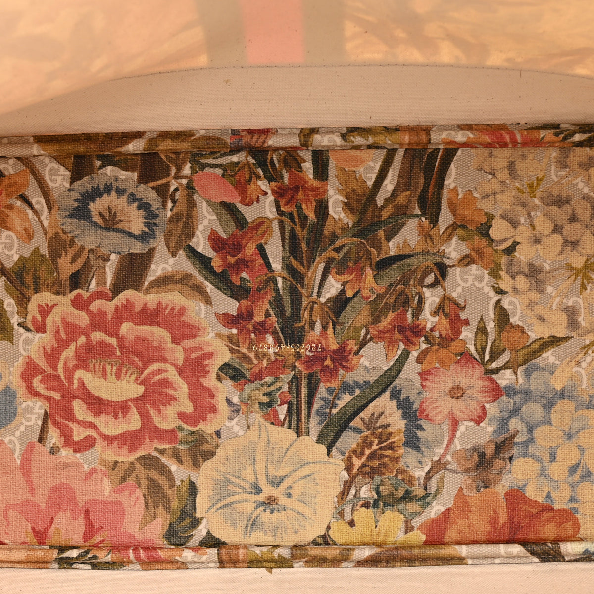 GG Supreme Monogram Water Flora Web Large Ophidia Tote Beige White Multicolor