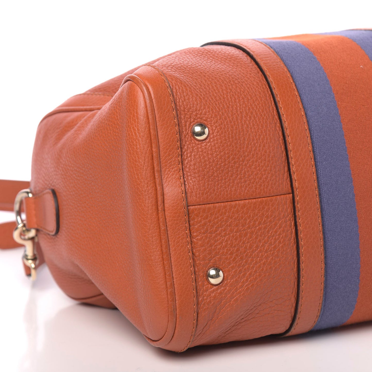 Calfskin Vintage Web Medium Boston Orange Blue