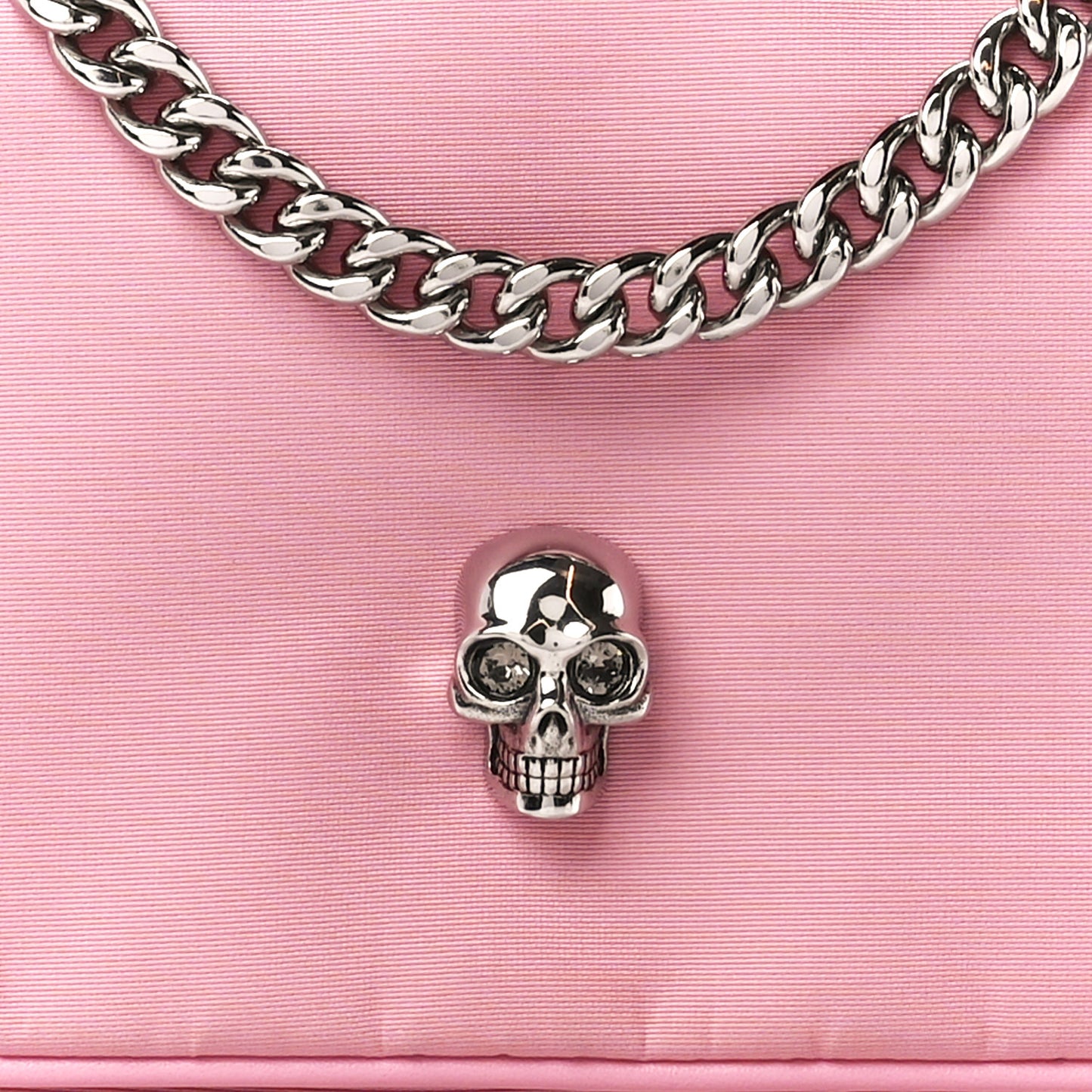 Nylon Skull Camera Crossbody Bag Pink