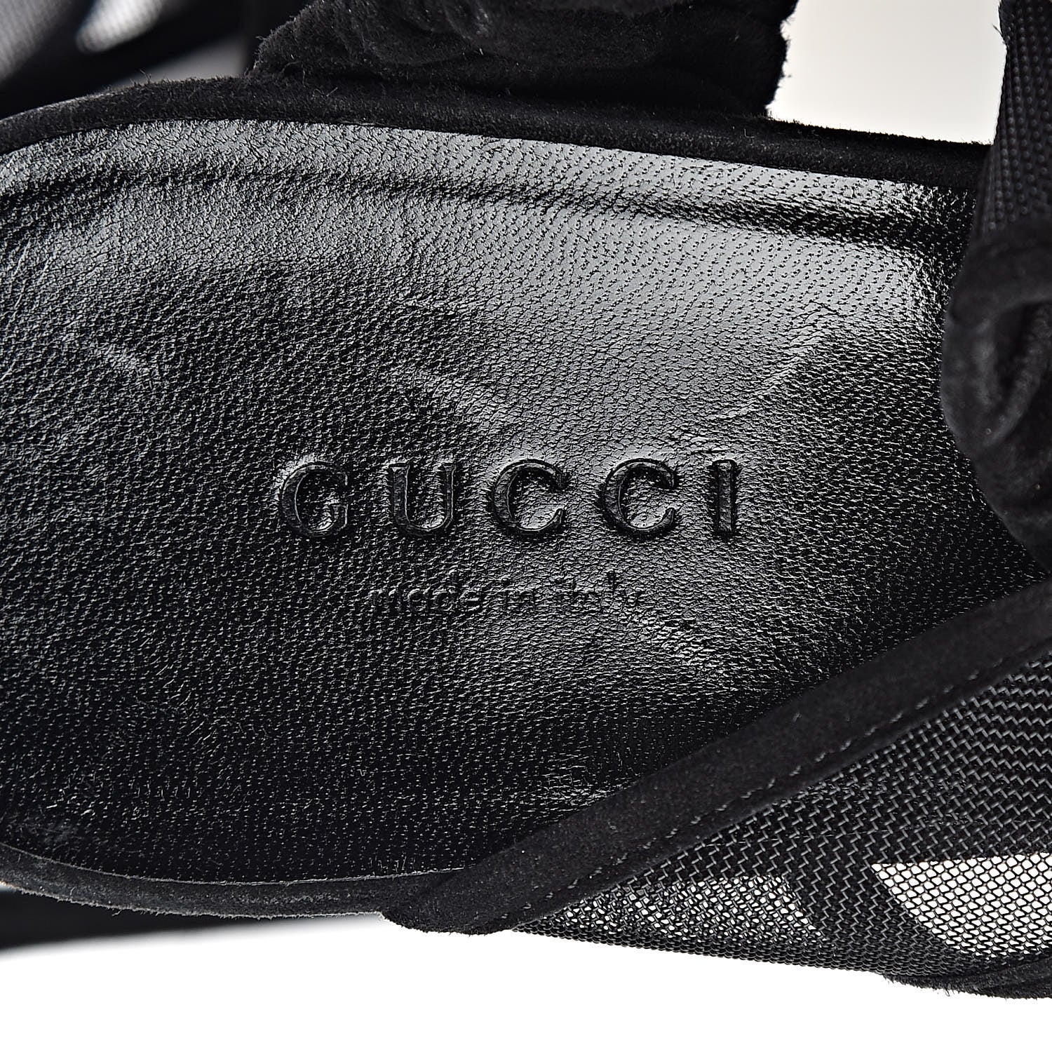 Gucci Kid Scamosciato Mesh Bette Sandals 37.5 Black 5 of 9