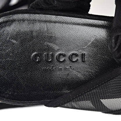 Gucci Kid Scamosciato Mesh Bette Sandals 37.5 Black 5 of 9
