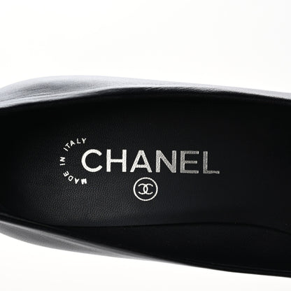 Chanel Calfskin Patent CC Cap Toe Platform Chain Pumps 38 Black 5 of 9