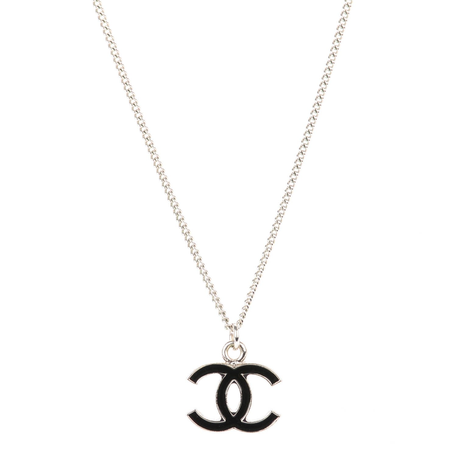 Chanel Enamel CC Necklace Black 1 of 6