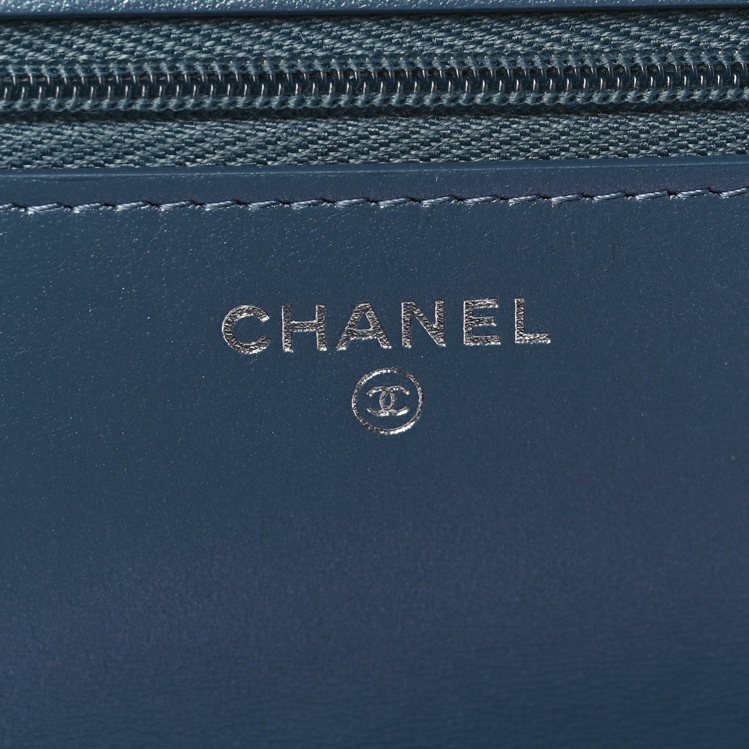 Chanel Iridescent Caviar Camellia Quilted Wallet on Chain WOC Dark Blue 6 of 12