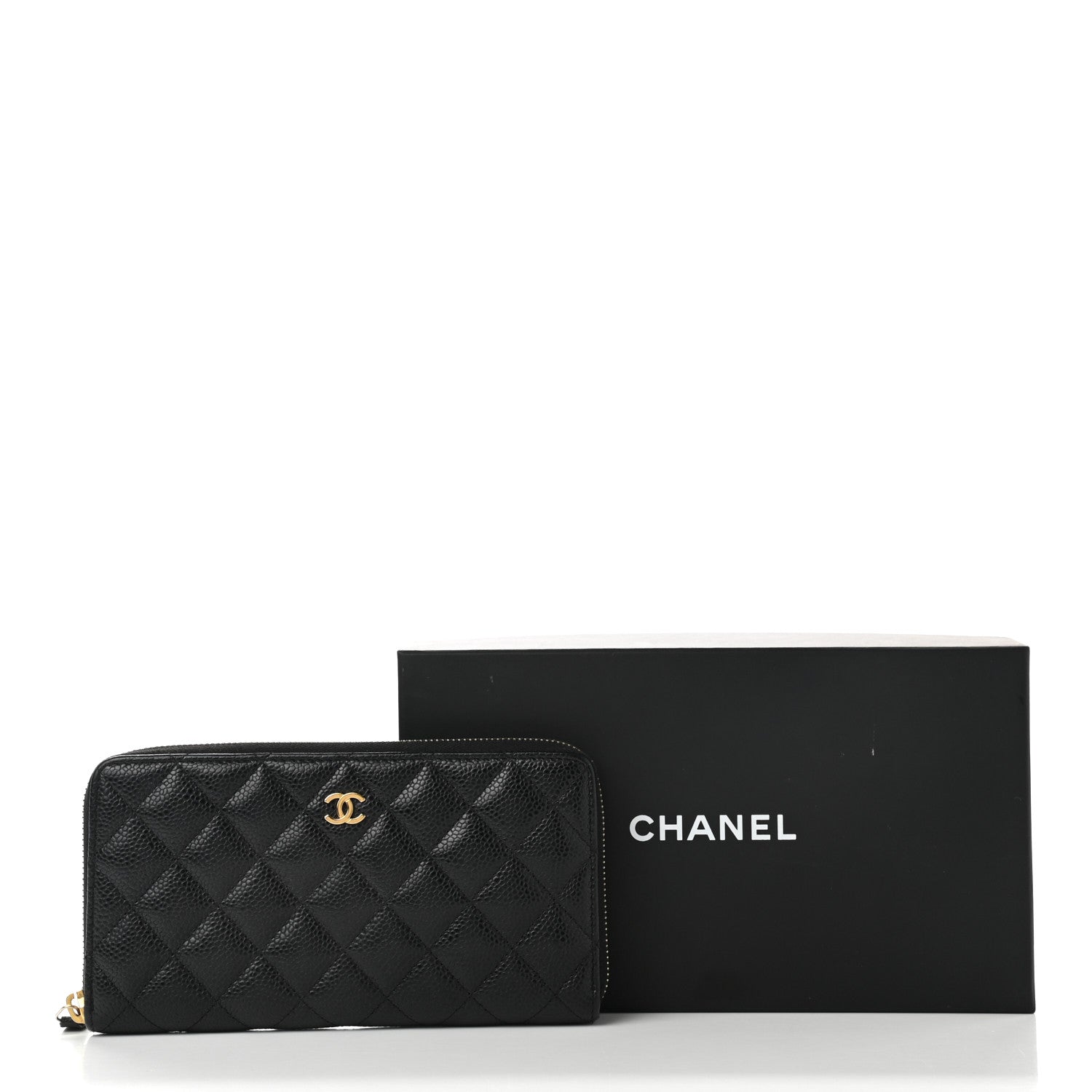 Chanel Caviar Quilted Large Gusset Zip Around Wallet Black 9 of 9
