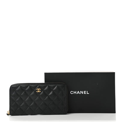 Chanel Caviar Quilted Large Gusset Zip Around Wallet Black 9 of 9
