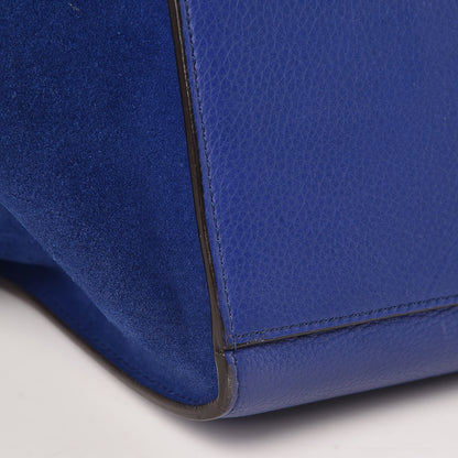Celine Drummed Calfskin Suede Medium Trapeze Indigo 13 of 16