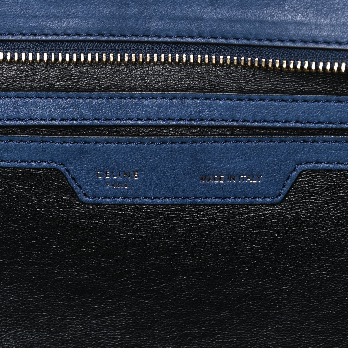 Smooth Calfskin Suede Medium Bi-Color Trapeze Blue