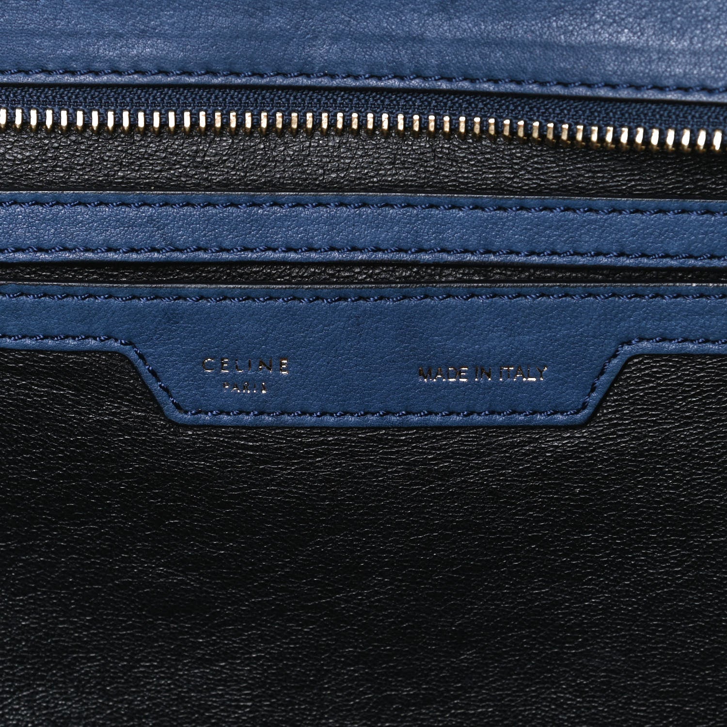Celine Smooth Calfskin Suede Medium Bi-Color Trapeze Blue 10 of 12
