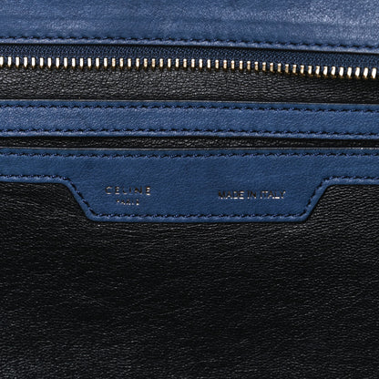 Celine Smooth Calfskin Suede Medium Bi-Color Trapeze Blue 10 of 12