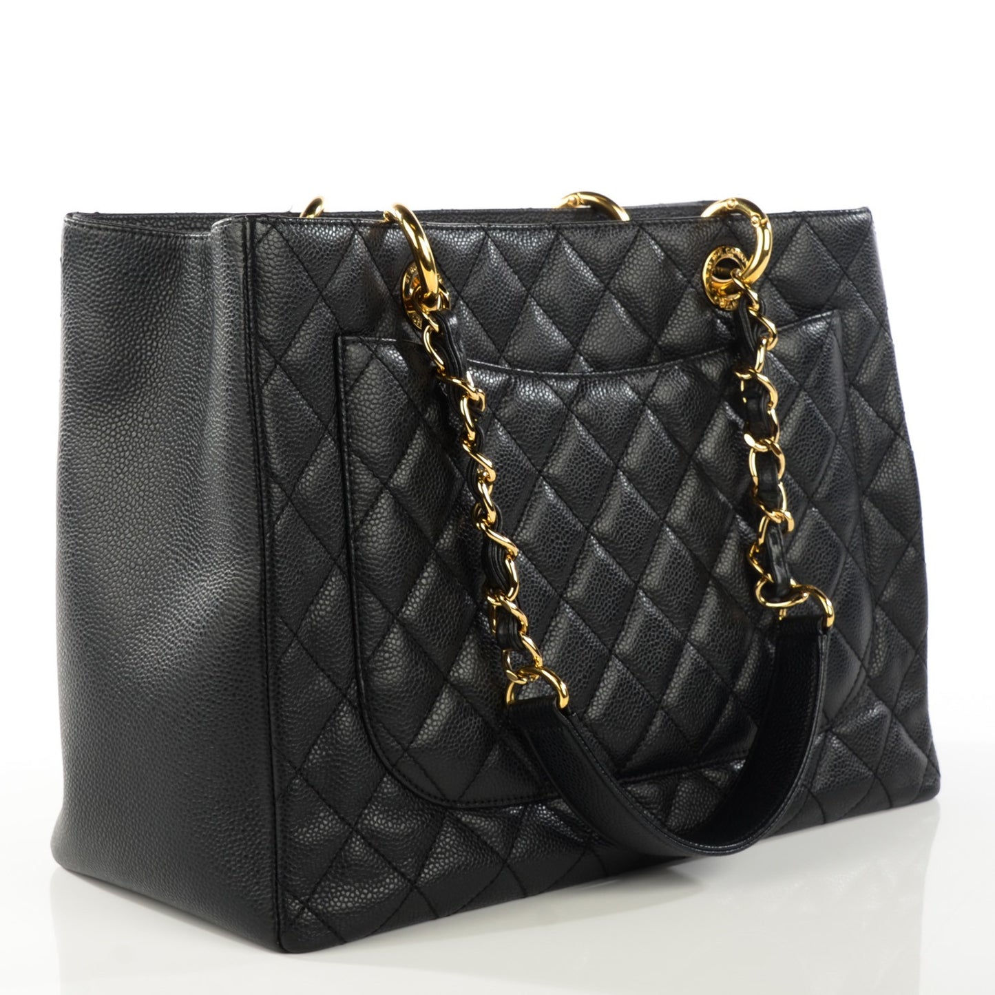 Caviar Quilted Grand Shopping Tote GST Black