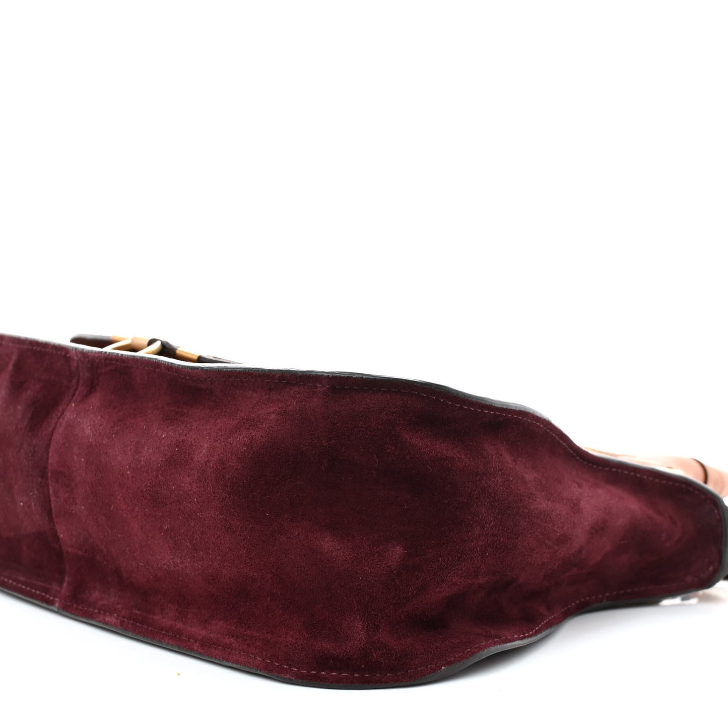 Suede Calfskin Braided Medium Marcie Double Carry Burgundy