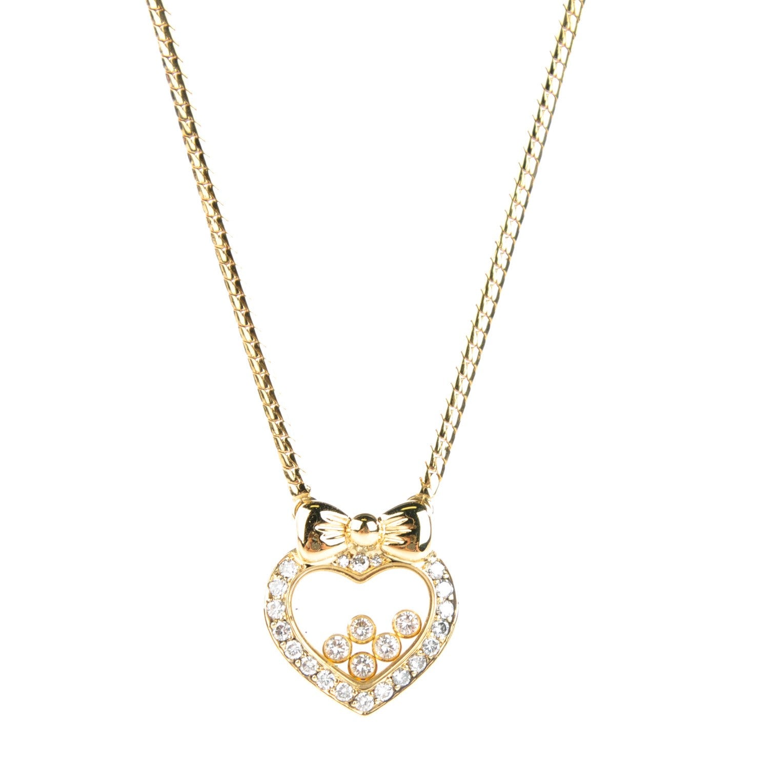 Chopard 18K Yellow Gold Happy Diamonds Icons Heart Pendant Necklace 1 of 6