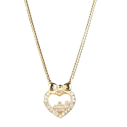 Chopard 18K Yellow Gold Happy Diamonds Icons Heart Pendant Necklace 1 of 6