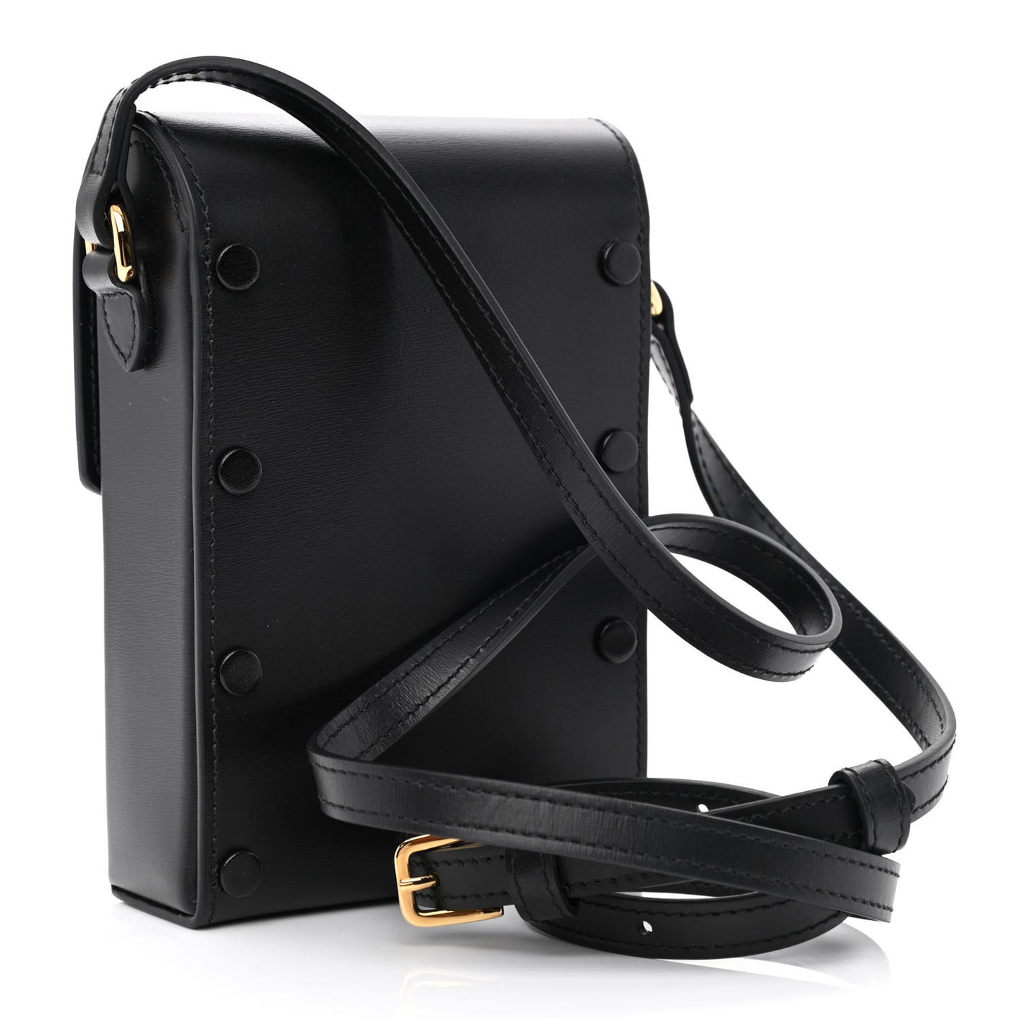 Boarded Plutone Calfskin Mini Horsebit 1955 Crossbody Bag Black