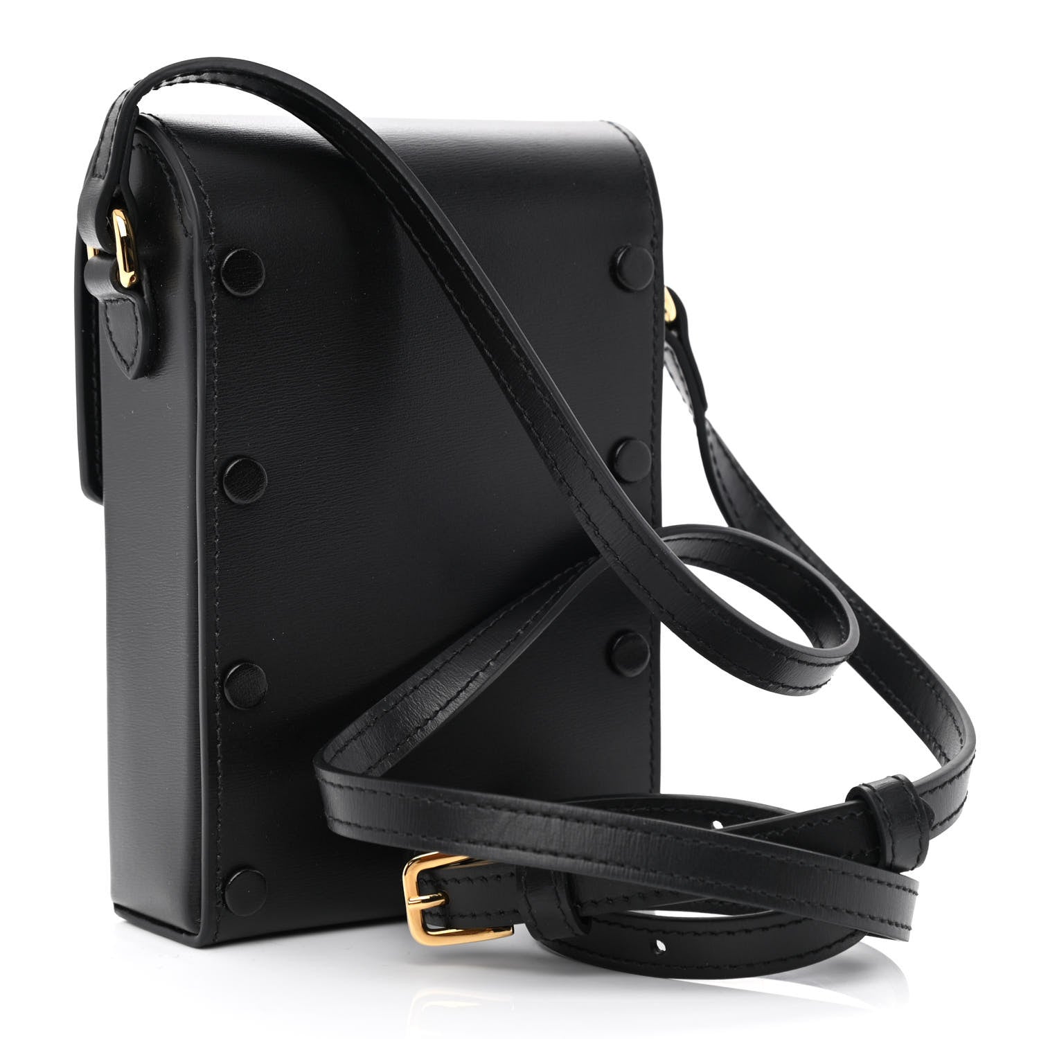 Gucci Boarded Plutone Calfskin Mini Horsebit 1955 Crossbody Bag Black 3 of 11