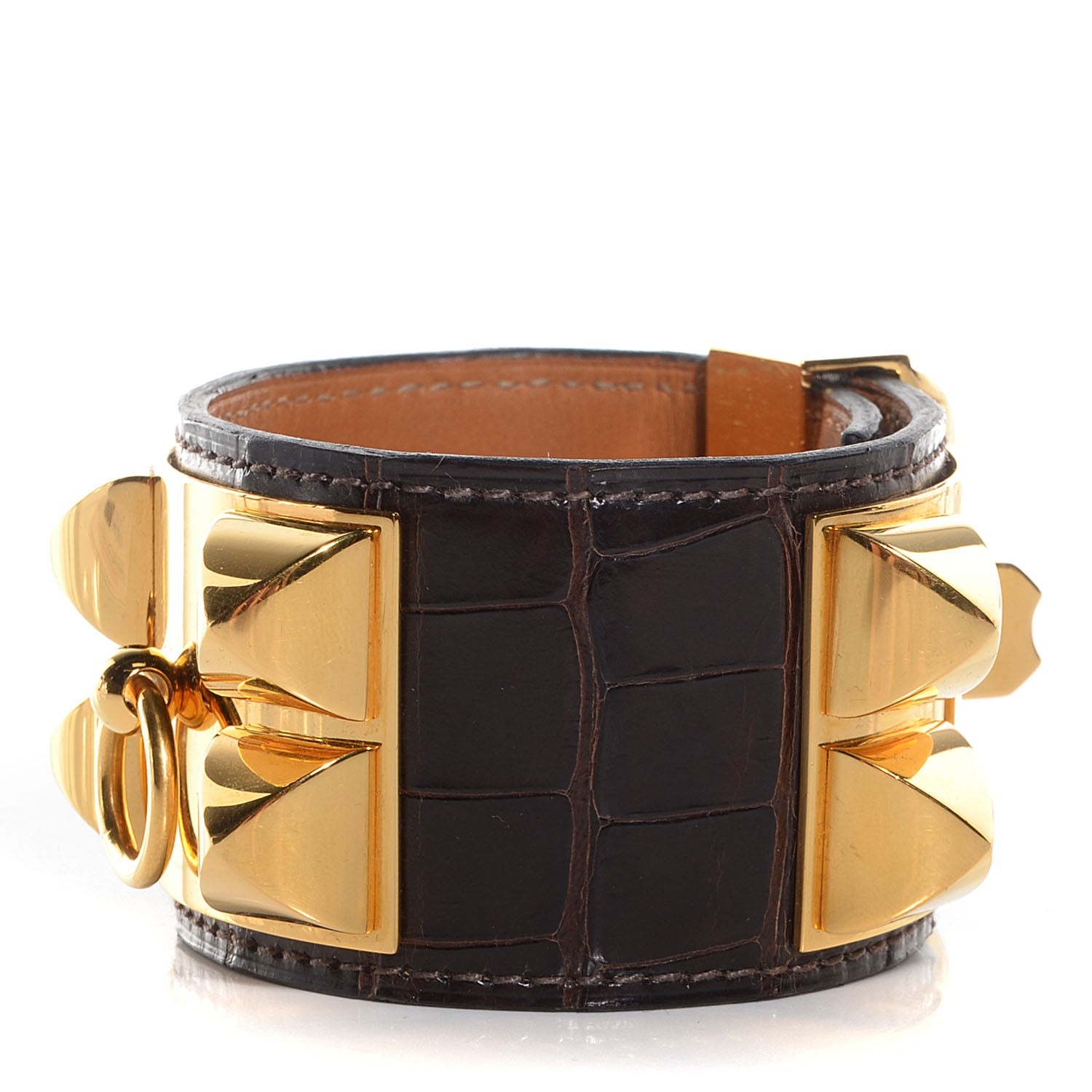 Hermes Matte Alligator Collier De Chien CDC Bracelet Small Miel 9 of 9
