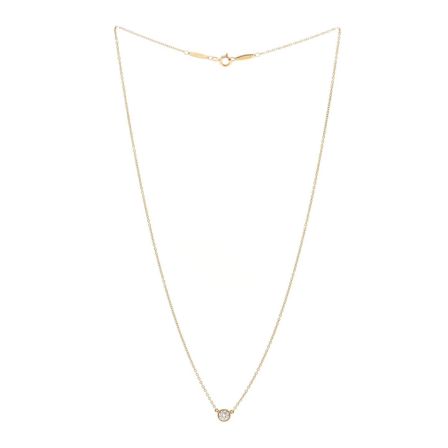 18K Yellow Gold Diamond .26ct Elsa Peretti Diamonds by the Yard Pendant Necklace