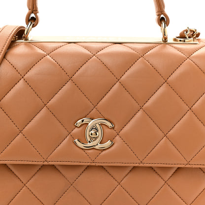 Chanel Lambskin Quilted Medium Trendy CC Flap Dual Handle Bag Camel 9 of 12