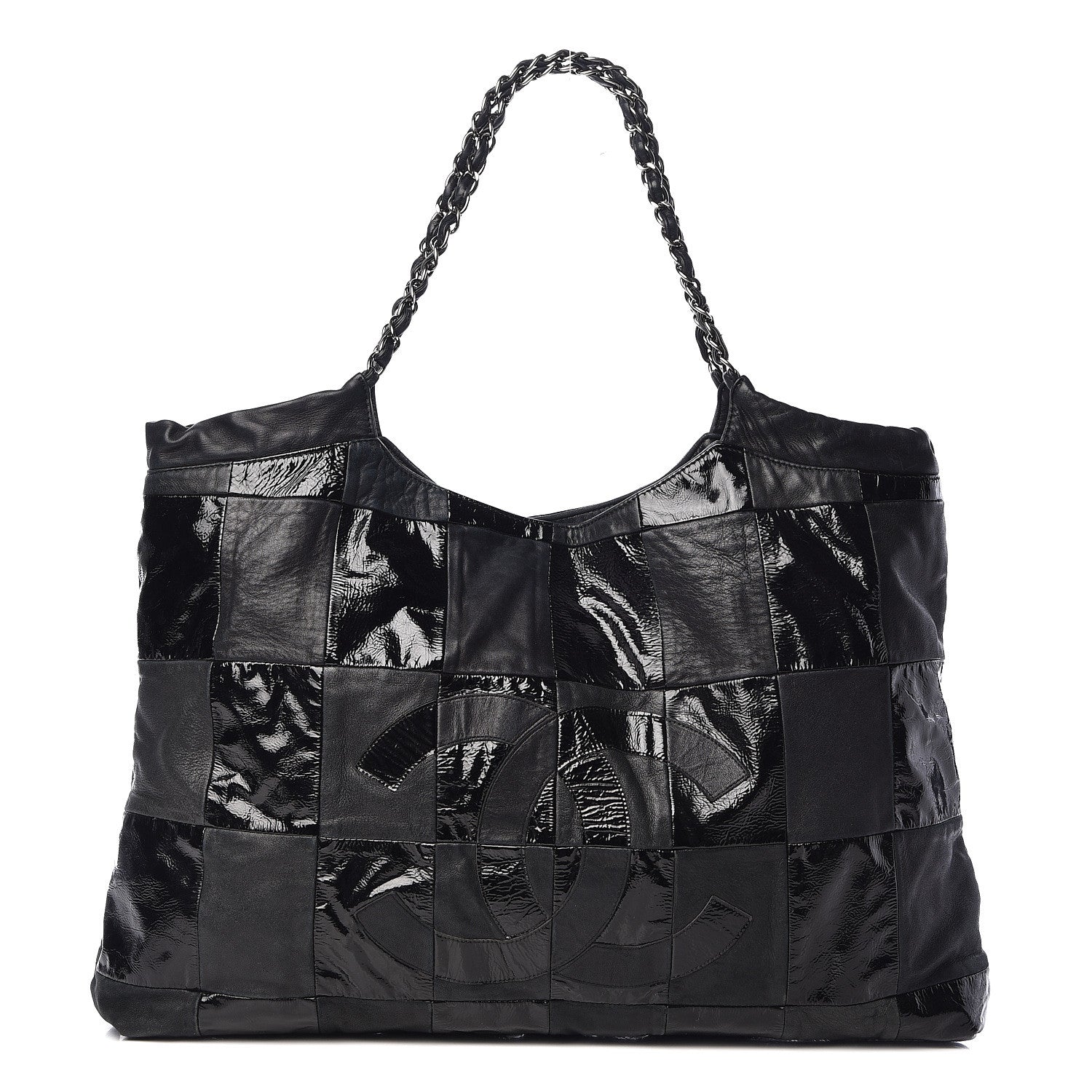 Chanel Patent Patchwork Large Brooklyn Tote Black 1 of 16