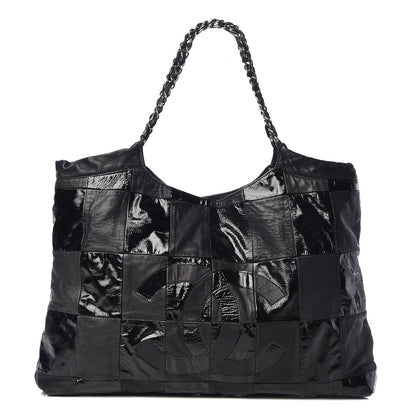 Chanel Patent Patchwork Large Brooklyn Tote Black 1 of 16