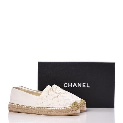 Chanel Fabric Biarritz CC Espadrilles 40 White Gold 10 of 10